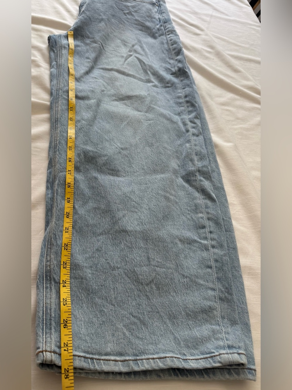 Quince Bella Stretch Barrel Cool Blue Wide-Leg Jeans size32 - Picture 12 of 14
